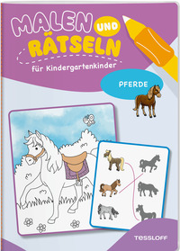 Cover-Abbildung für Malen und Rätseln für Kindergartenkinder. Pferde (99999---978-3-7886-4754-4)