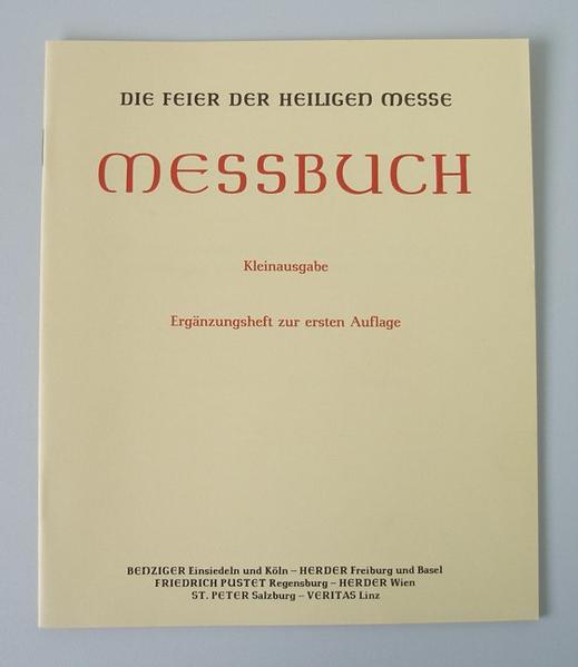 Messbuch - Kleinausgabe / Ergänzungsheft zur 1. Auflage