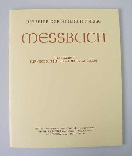 Messbuch - Altarausgabe / Hochgebet für Messen für besondere Anliegen