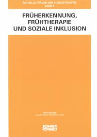 Cover-Abbildung für Früherkennung, Frühtherapie und soziale Inklusion (Hardcover) (99999---978-3-7950-1927-3)