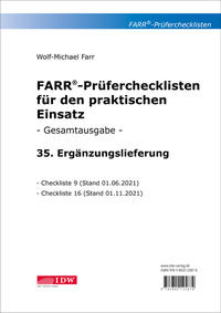 Farr, Prüfercheckl. 35. Erg.Lief. z. Grundwerk, inkl. CL 9 + 16