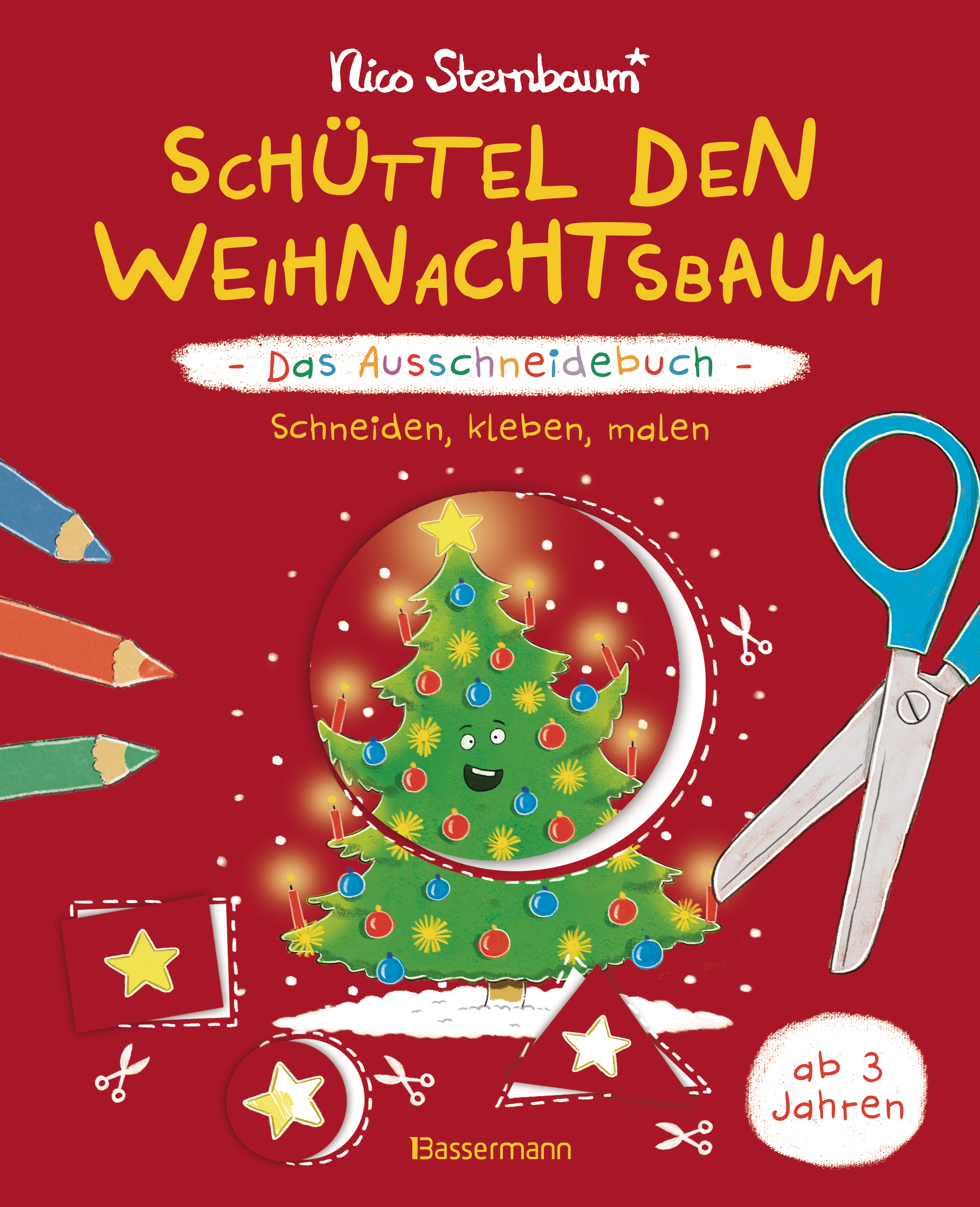 Cover-Abbildung für Schüttel den Weihnachtsbaum - Das Ausschneidebuch. Schneiden, kleben, malen für Kinder ab 3 Jahren (Softcover/Paperback) (99999---978-3-8094-5137-2)