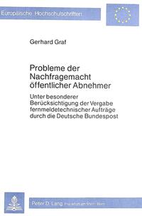 Probleme der Nachfragemacht öffentlicher Abnehmer