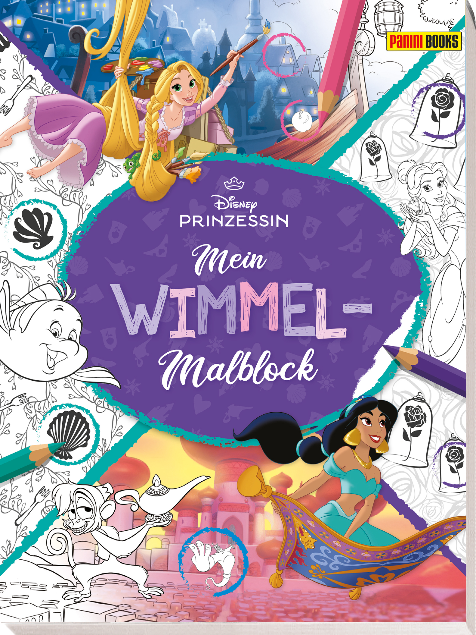 Cover-Abbildung für Disney Prinzessin: Mein Wimmel-Malblock (Softcover/Paperback) (99999---978-3-8332-4665-4)