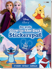 Cover-Abbildung für Disney Best of: Der große Glow-in-the-Dark-Stickerspaß: Stickern - Rätseln - Ausmalen (Softcover/Paperback) (99999---978-3-8332-4676-0)