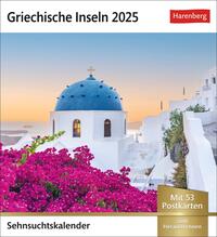 Griechische Inseln Sehnsuchtskalender 2025 - Wochenkalender mit 53 Postkarten