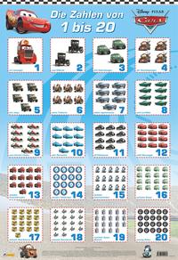 Disney Lernposter: Cars - Die Zahlen von 1 bis 20