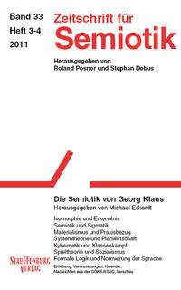 Zeitschrift für Semiotik / Die Semiotik von Georg Klaus