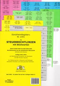 Dürckheim-Griffregister Nr. 2351 - SteuerRichtlinien mit Stichworten aus der Überschrift