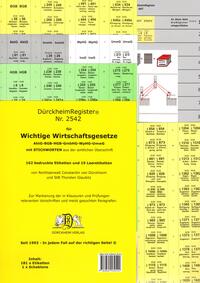 Dürckheim-Griffregister Nr. 2542, Wichtigste Wirtschaftsgesetze (BGB, HGB, GmbHG, AktG, UmwG) mit Stichworten
