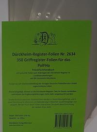 350 DürckheimRegister-FOLIEN für das PolFHa