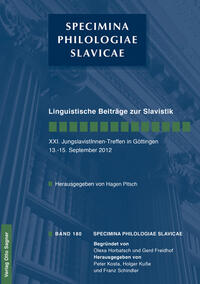 Linguistische Beiträge zur Slavistik. XXI. JungslavistInnen-Treffen in Göttingen 13. - 15. September 2012