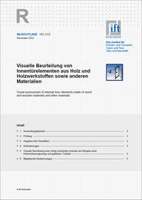 ift-Richtlinie HO-11/1 - Visuelle Beurteilung von Innentürelementen aus Holz und Holzwerkstoffen sowie anderen Materialien