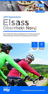ADFC-Regionalkarte Elsass Oberrhein Nord, 1:75.000, mit Tagestourenvorschlägen, reiß- und wetterfest, E-Bike-geeignet, GPS-Tracks Download