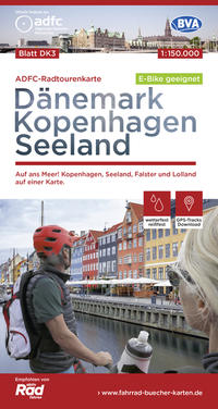 ADFC-Radtourenkarte DK3 Dänemark/Kopenhagen/Seeland 1:150.000 reiß- und wetterfest, GPS-Tracks Download, E-Bike geeignet