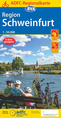 ADFC-Regionalkarte Schweinfurt, 1:50.000, mit Tagestourenvorschlägen, reiß- und wetterfest, E-Bike-geeignet, GPS-Tracks Download