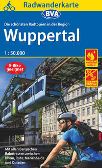 Radwanderkarte BVA Die schönsten Radtouren in der Region Wuppertal, 1:50.000, reiß- und wetterfest, GPS-Tracks Download, E-Bike geeignet