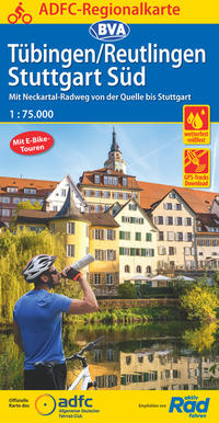 ADFC-Regionalkarte Tübingen/Reutlingen Stuttgart Süd, 1:75.000, reiß- und wetterfest, GPS-Tracks Download