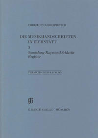 KBM 11,3 Sammlung Raymund Schlecht. Thematischer Katalog. Register