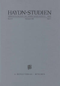Haydn-Studien. Veröffentlichungen des Joseph Haydn-Instituts Köln. Band VIII, Heft 2, Dezember 2001