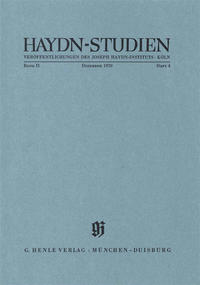 Haydn Studien. Veröffentlichungen des Joseph Haydn-Instituts Köln. Band II, Heft 4, Dezember 1970