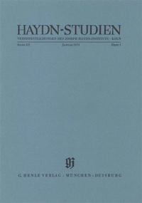 Haydn Studien. Veröffentlichungen des Joseph Haydn-Instituts Köln. Band III, Heft1, Januar 1973