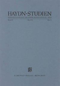 Haydn-Studien. Veröffentlichungen des Joseph Haydn-Instituts Köln. Band IV, Heft1, Mai 1976