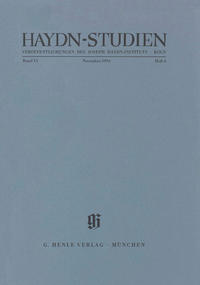 Haydn-Studien. Veröffentlichungen des Joseph Haydn-Instituts Köln. Band VI, Heft 4, November 1994