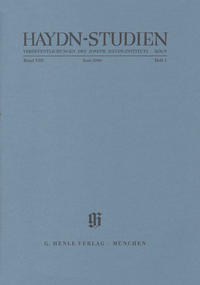Haydn-Studien. Veröffentlichungen des Joseph Haydn-Instituts Köln. Band VIII, Heft 1, Juni 2000