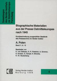 Biographische Materialien aus der Presse Ostmitteleuropas nach 1945