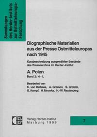 Biographische Materialien aus der Presse Ostmitteleuropas nach 1945