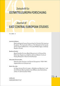 Zeitschrift für Ostmitteleuropa-Forschung (ZfO) 72/4 / Journal of East Central European Studies (JECES) 72/4