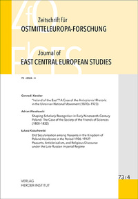 Zeitschrift für Ostmitteleuropa-Forschung (ZfO) 73/4 / Journal of East Central European Studies (JECES) 73/4