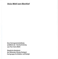 Heinz Mohl zum Abschied - Cover