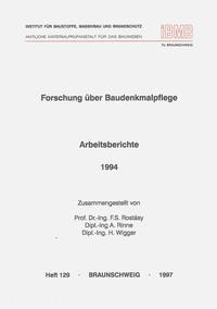 Forschung über Baudenkmalpflege: Arbeitsberichte