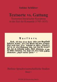 Textsorte vs. Gattung