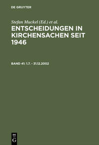 Entscheidungen in Kirchensachen seit 1946 / 1.7. - 31.12.2002