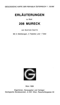 Erläuterungen zu Blatt 208 Mureck