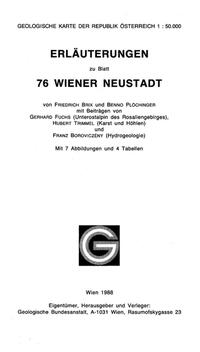 Erläuterungen zu Blatt 76 Wiener Neustadt