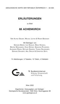 Erläuterungen zu Blatt 88 Achenkirch