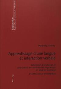 Apprentissage d'une langue et interaction verbale