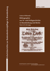 Bibliographie zur Ur- und Frühgeschichte in Brandenburg und Berlin