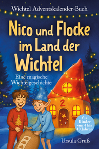 Cover-Abbildung für Wichtel-Adventskalender-Buch | Eine magische Wichtelgeschichte für Kinder von 4 bis 10 Jahren | Nico und Flocke im Land der Wichtel | Zum Vorlesen...