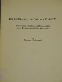 Die Bevölkerung von Eschborn 1650-1775