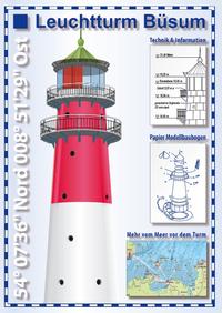 Leuchtturm Büsum - Se'h'karte und Papier-Modellbaubogen