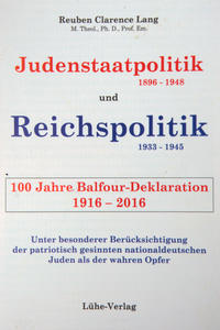 Judenstaatpolitik(1896-1948) und Reichspolitik (1933-1945)