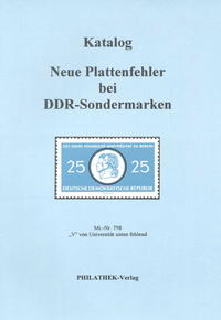 Katalog neue Plattenfehler bei DDR Sondermarken