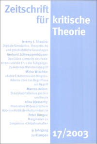 Zeitschrift für kritische Theorie / Zeitschrift für kritische Theorie, Heft 17
