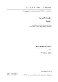 Neue Schubert-Ausgabe. Kritische Berichte / Lieder 2