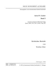 Neue Schubert-Ausgabe. Kritische Berichte / Lieder 3